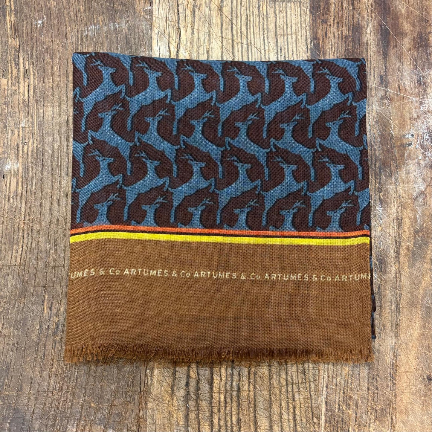 Echarpe Tourdesoi Classic Bestiaire Mirage Daims Myosotis - cacao