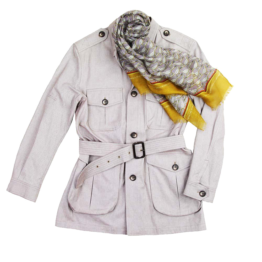 Saharienne Howdah coton chevrons creme - marron