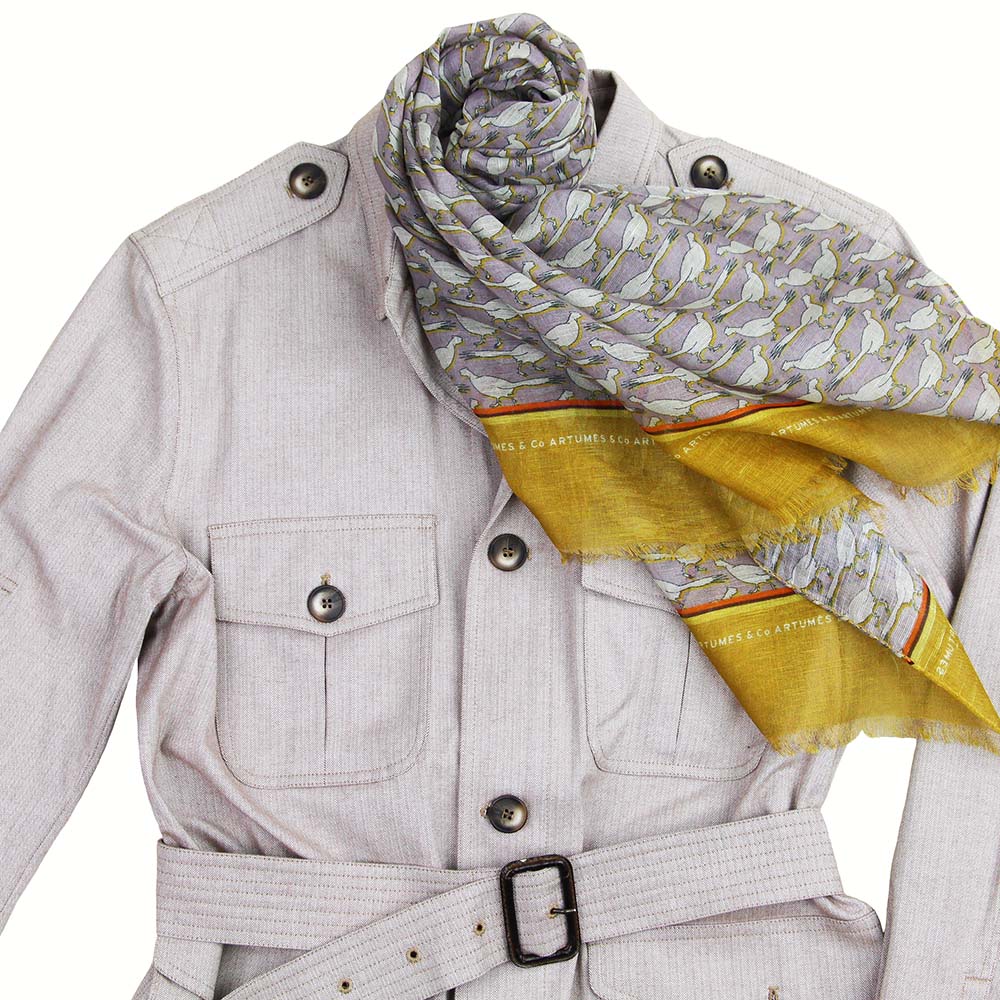 Saharienne Howdah coton chevrons creme - marron