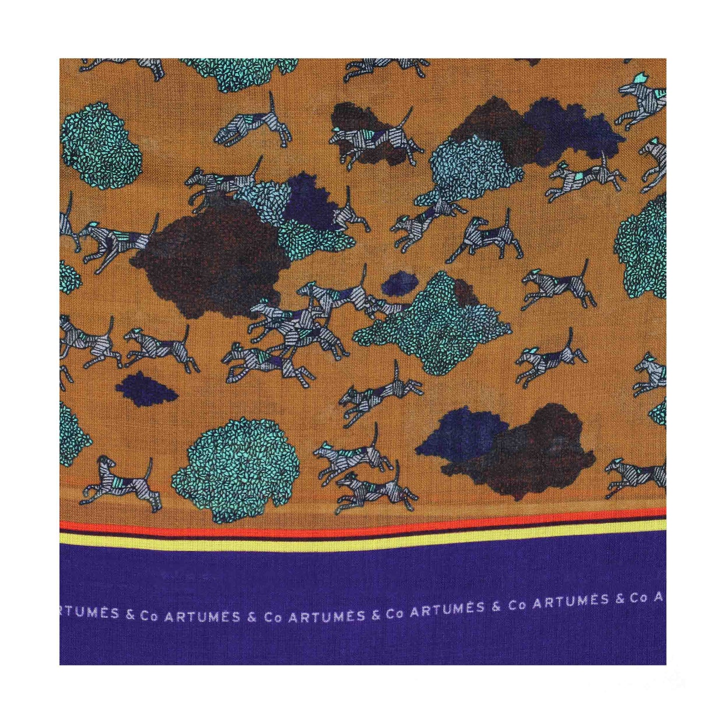 Echarpe Tourdesoi Classic Meute ocre - indigo