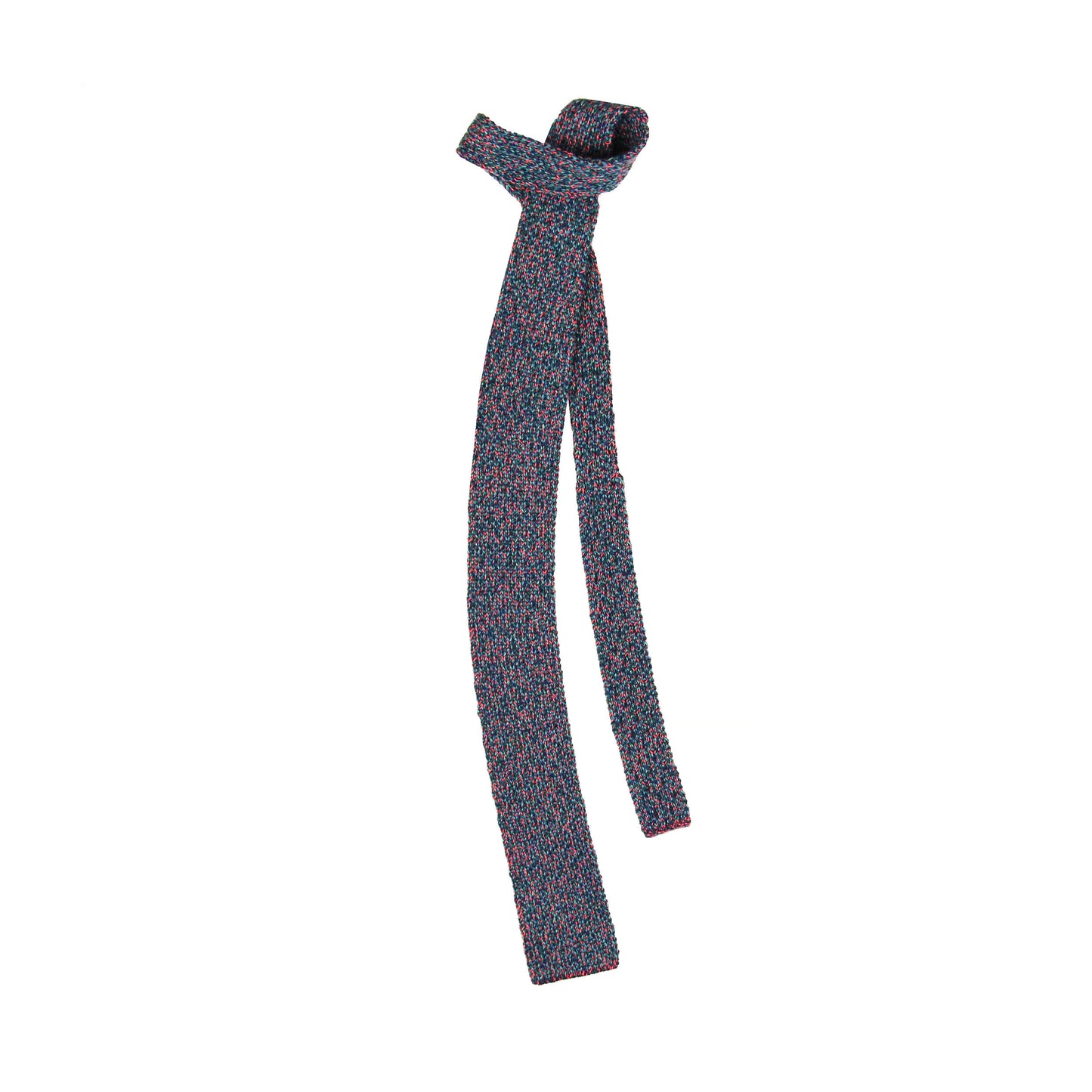 Cravate Cabarfeidh tricot de laine marine vert saumon