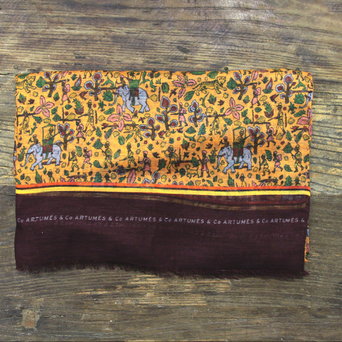 Echarpe Tourdesoi Safari Chasse en Inde - mandarine