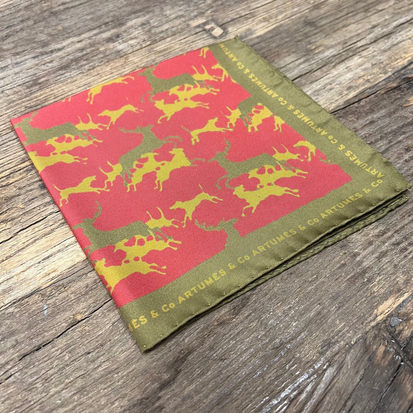 Pochette Soidatour madder imprimé Hallali - Laque