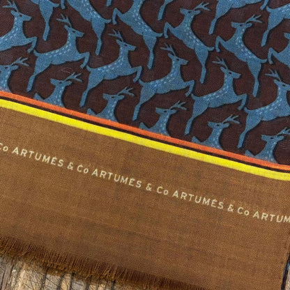 Echarpe Tourdesoi Classic Bestiaire Mirage Daims Myosotis - cacao