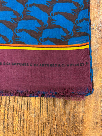 Echarpe Tourdesoi Classic Bestiaire Mirage Sangliers touareg - ebène
