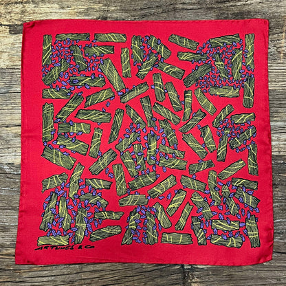 Pochette Soidatour madder imprimé Retour aux souches - vermillon or