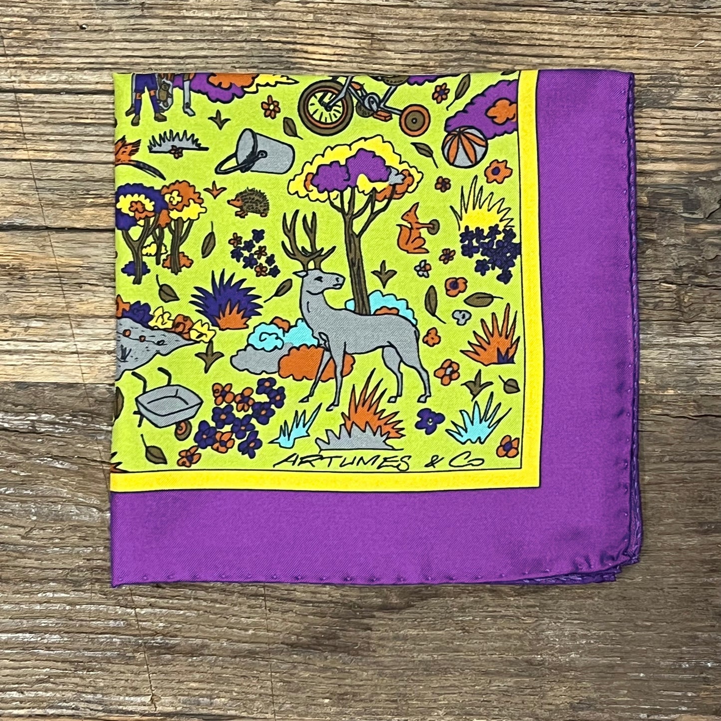 Pochette Soidatour madder imprimé Le Perche - Absinthe violet