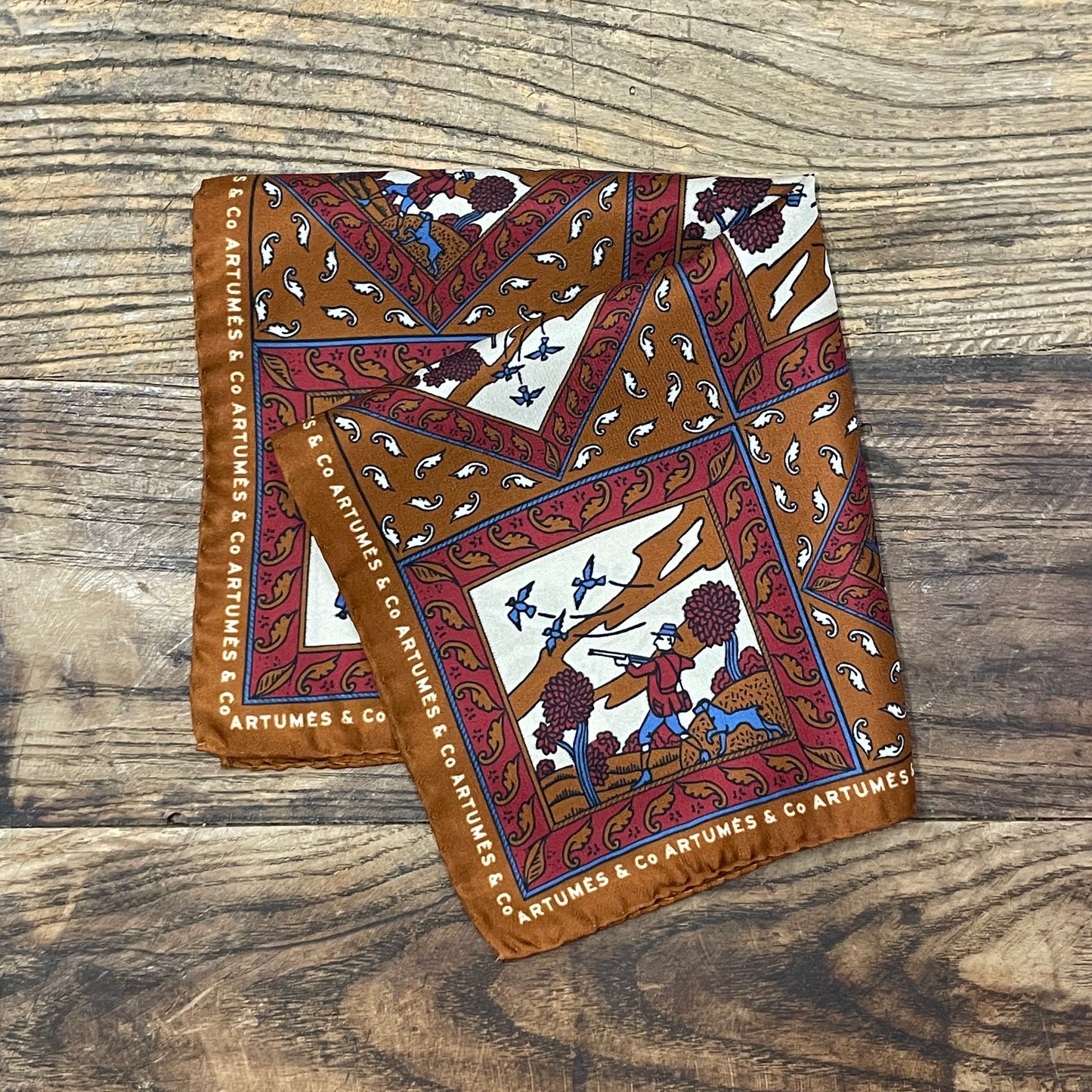Pochette Soidatour madder imprimé Devant Soi - noisette