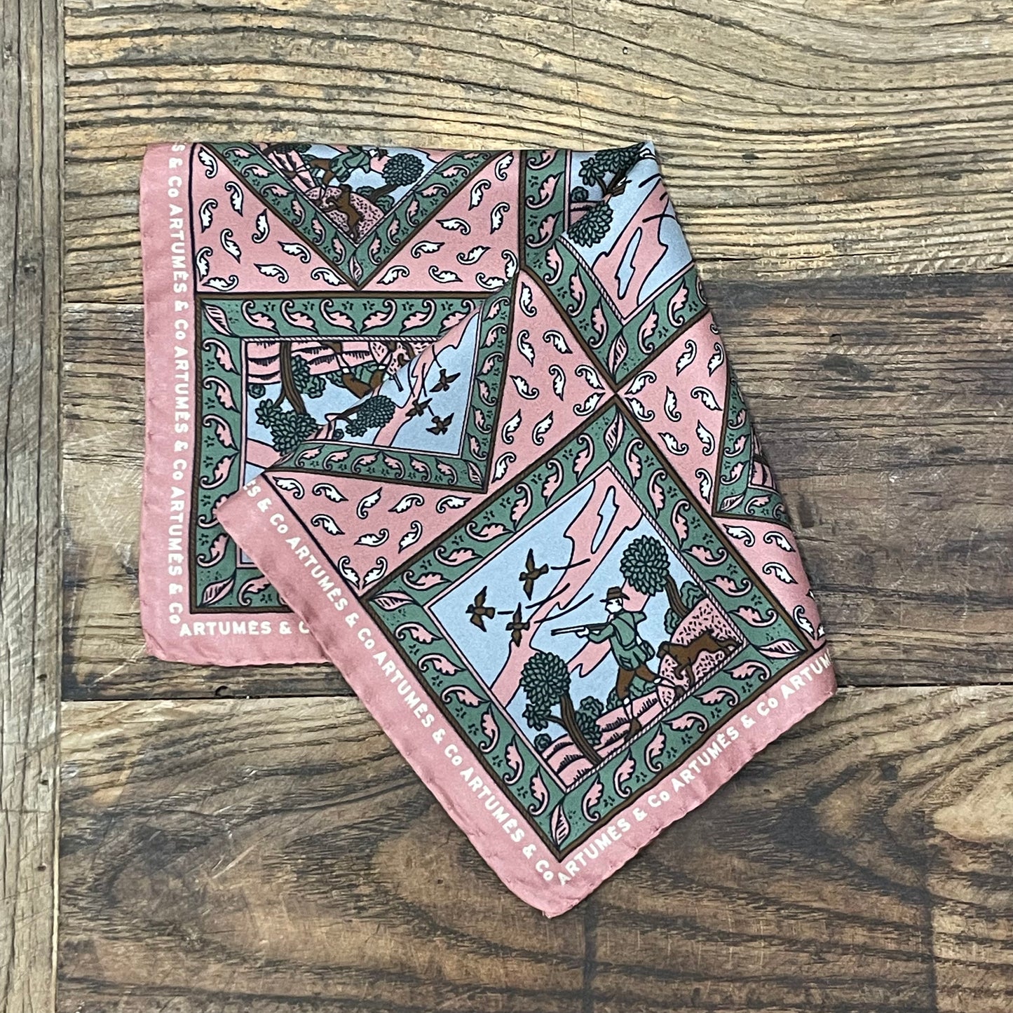 Pochette Soidatour madder imprimé Devant Soi - sable rose