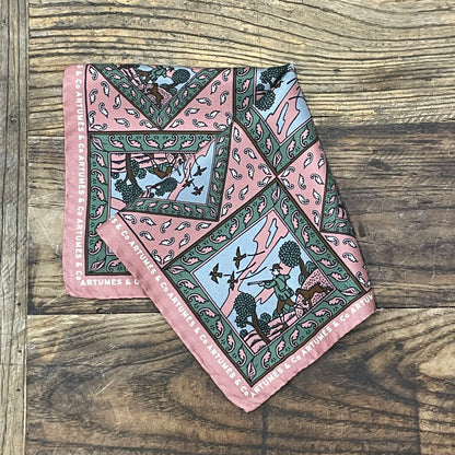 Pochette Soidatour madder imprimé Devant Soi - sable rose