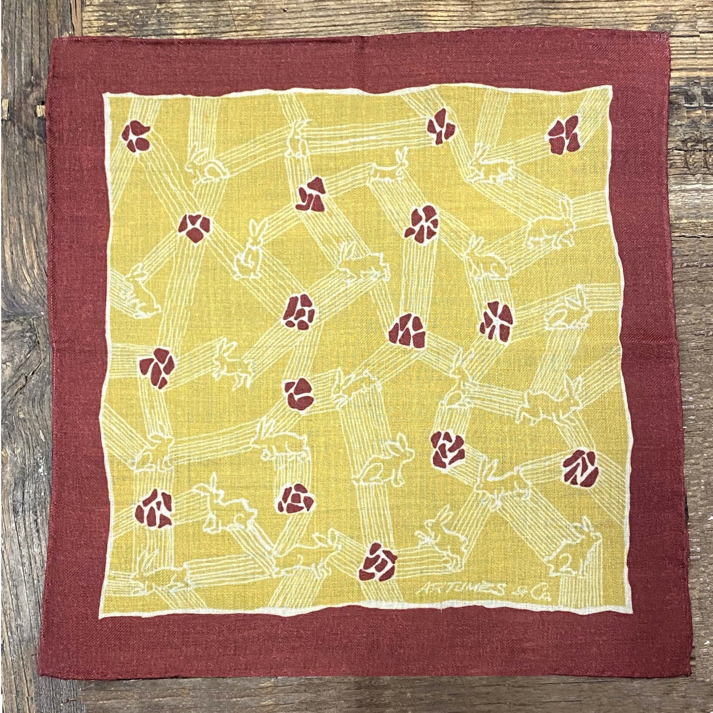 Pochette soidatour laine imprimé Lapins des champs - Paille