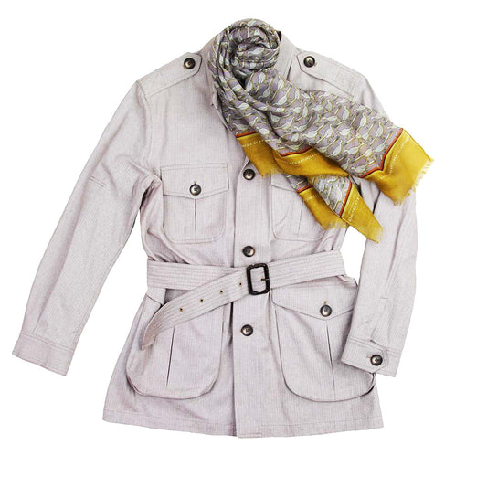 Saharienne Howdah coton chevrons creme - marron