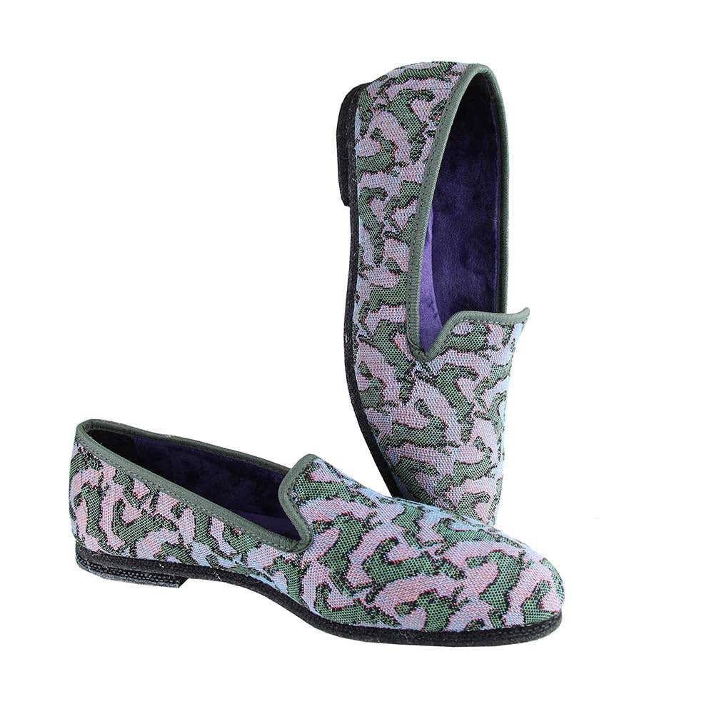 Casual slippers Bestiaire Mirage Lièvres violet - vert
