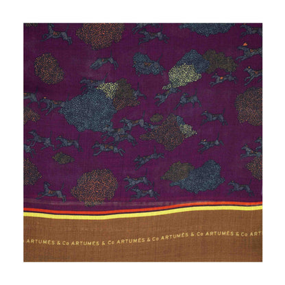 Echarpe Tourdesoi Classic Meute aubergine - noisette