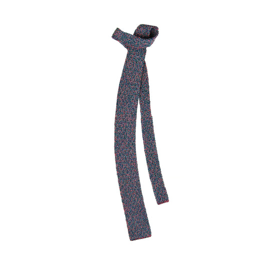 Cravate Cabarfeidh tricot de laine marine vert saumon