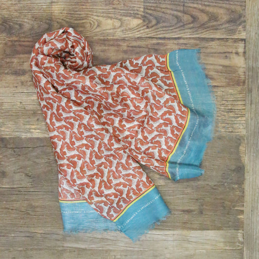 Echarpe Tourdesoi Safari Bestiaire Mirage Daims creme - corail