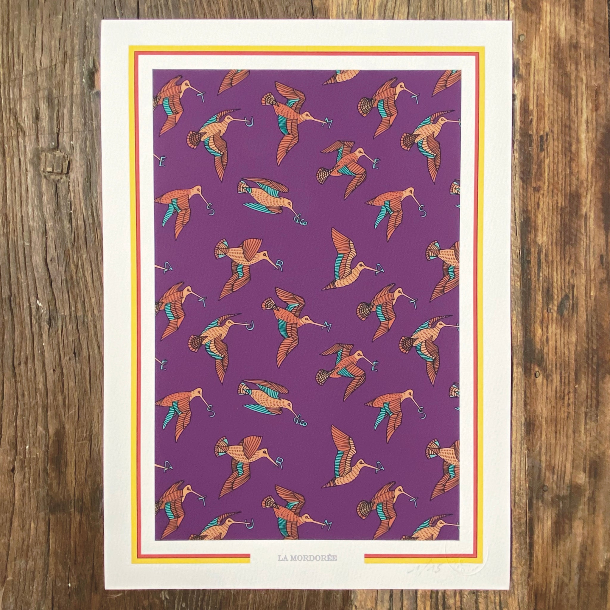 Illustration " La mordorée " - violet