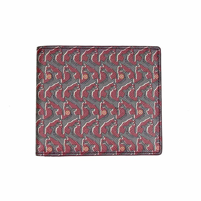 Portefeuille London cuir et toile enduite Bestiaire Mirage Daims galet - tomette
