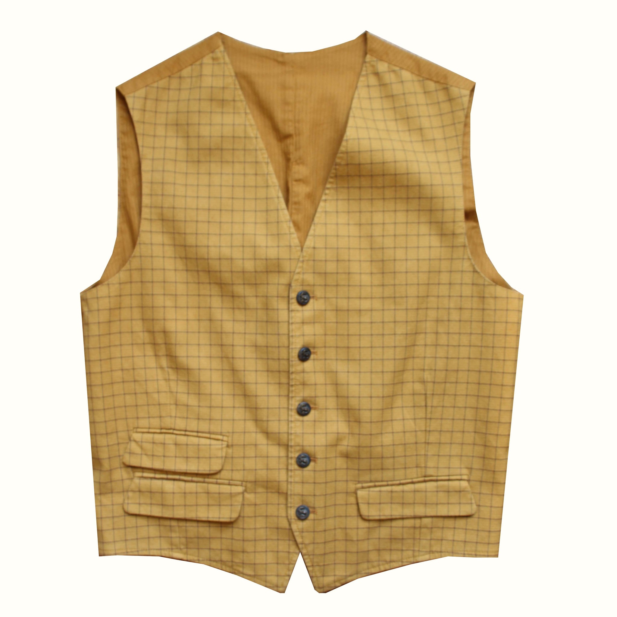 Gilet Equipage Tattersall - moutarde
