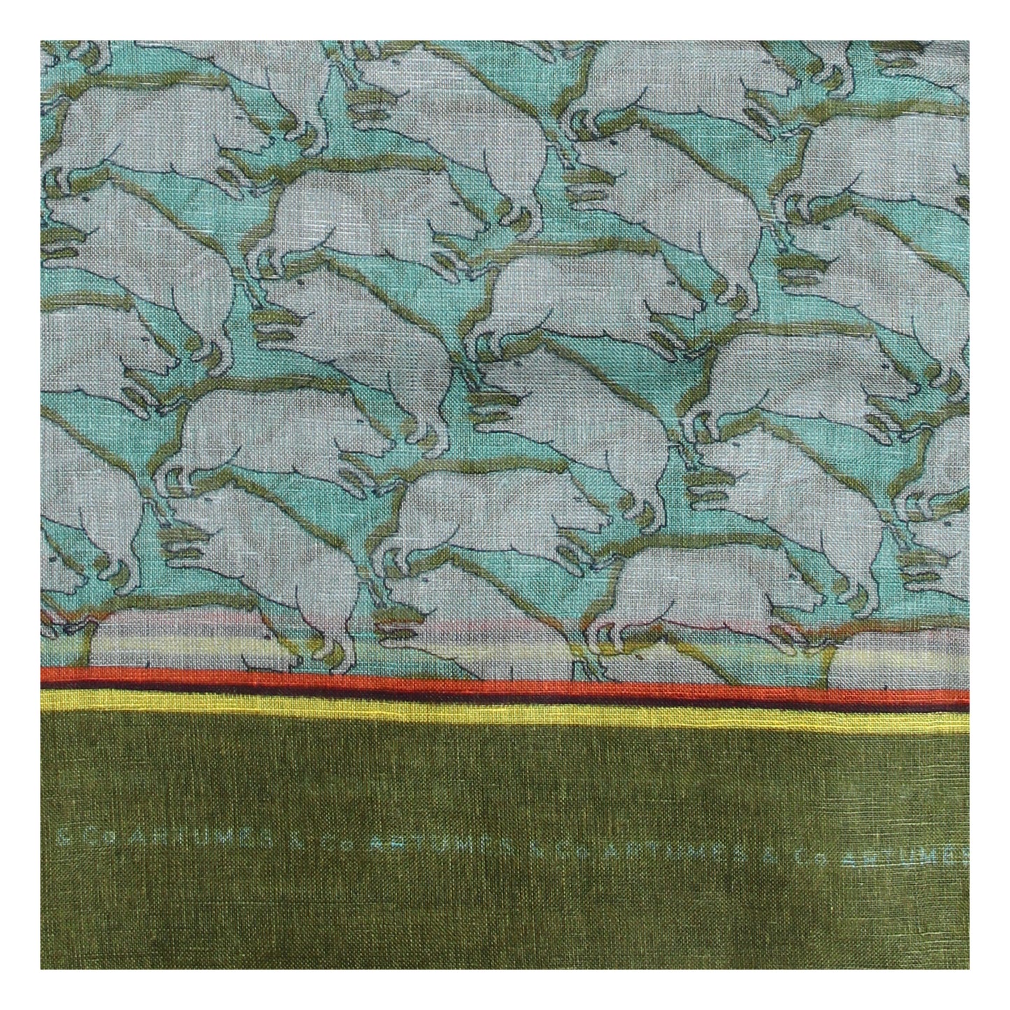 Echarpe Tourdesoi Safari Bestiaire Mirage Sangliers lovat - gris