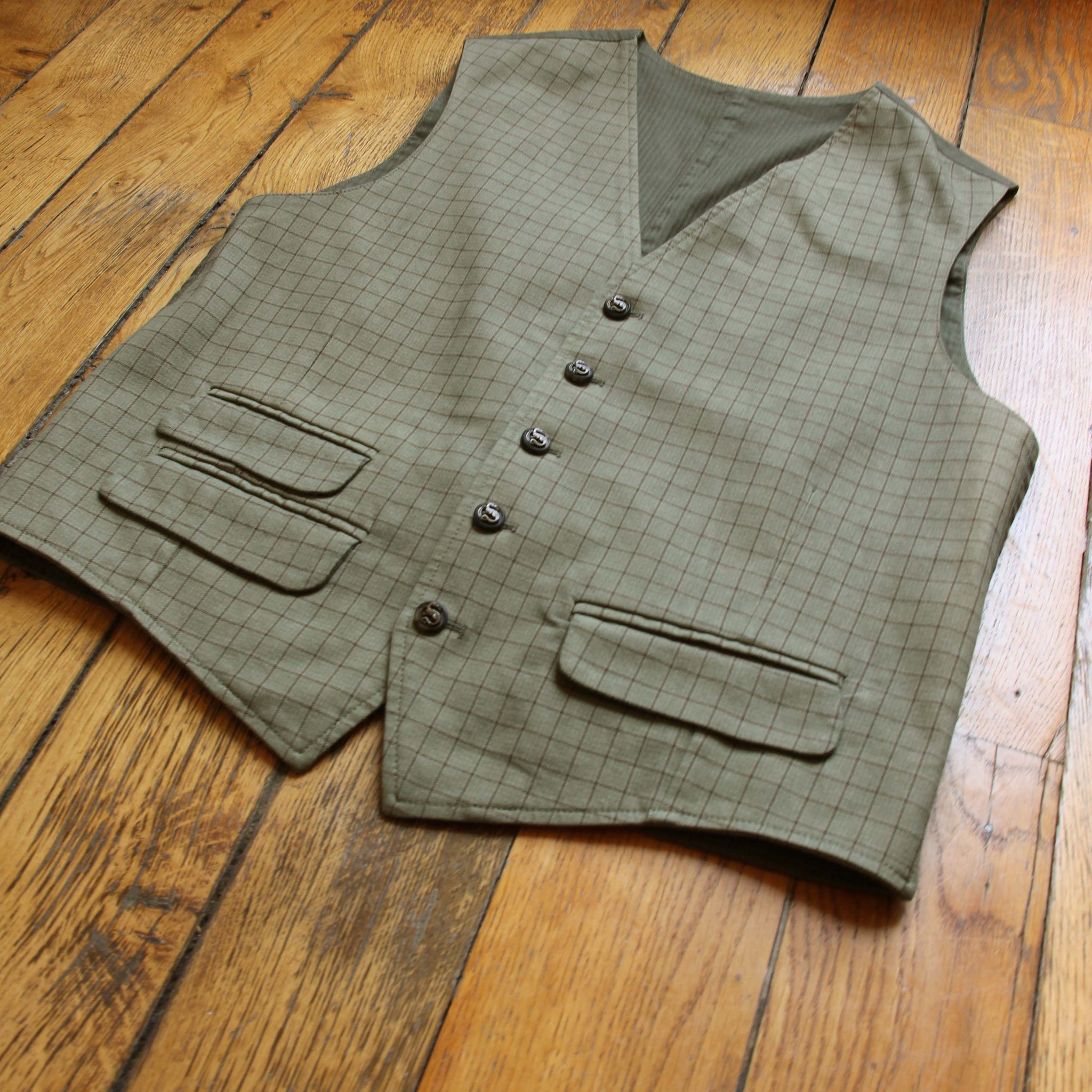 Gilet Equipage Tattersall - olive
