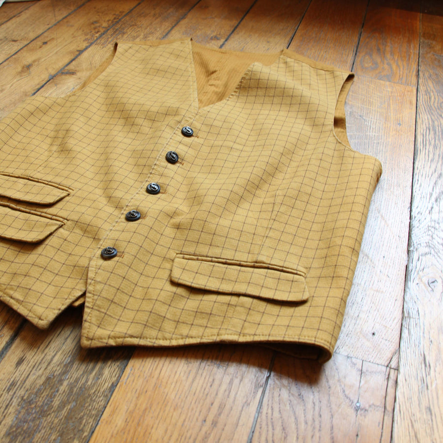 Gilet Equipage Tattersall - moutarde
