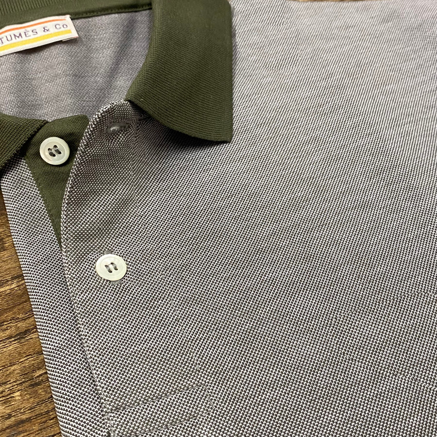 Polo Kenya piqué chiné vert